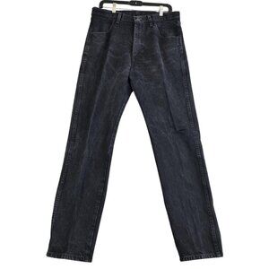 Wrangler Rustler Mens 34x34 Jeans Black Western Cowboy Straight Leg Denim